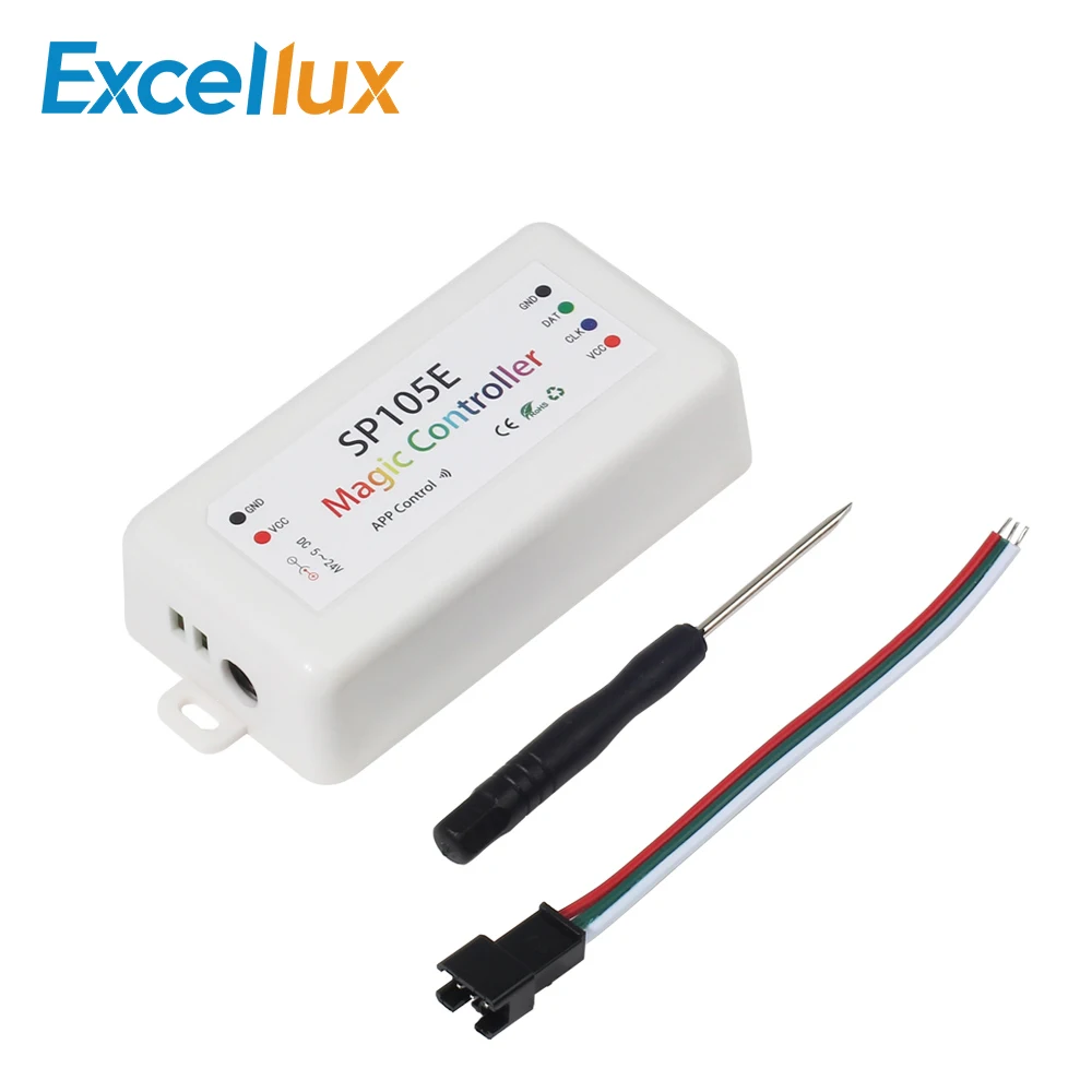 DC 5-24 В SP105E RGB волшебный контроллер Bluetooth 4,0 Поддержка IOS/Android приложение для WS2811 WS2812 WS2801 6803 IC Светодиодная лента 5050