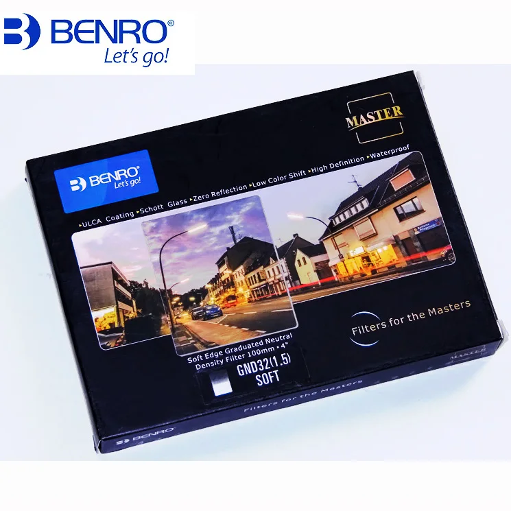 Benro 100x150 мм мастер квадратный мягкий Сменный фильтр GND GND4 gnd8 gnd16 gnd32 Градуированный
