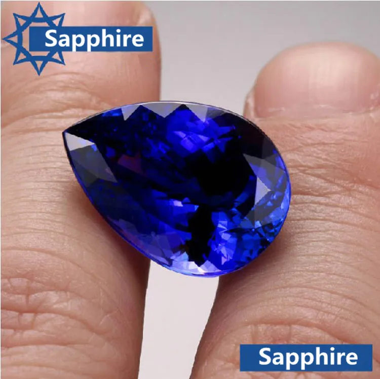 

Blue stones beads loose stones for jewelry making pear shape Heart of Ocean faceted stones corundum DIY