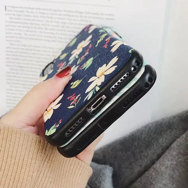STROLLIFE Ретро винтажный цветочный чехол для iPhone X 6 6S 7 8 Plus Модный карикатурный лист печатный силиконовый чехол Coque Capa on.