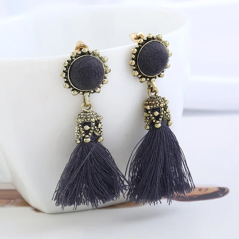 Женские серьги с кисточками LZHLQ винтажные подвески из сплава геометрическим