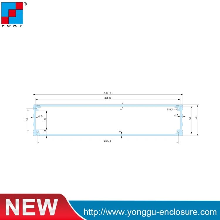 Корпус усилителя DAC 270*56*235 мм (Ш * В Д)-алюминиевое шасси инструменты алюминиевое
