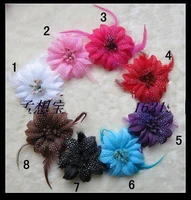 500pcslot Christmas flowers 15 inch headband hair accessories headwear 8 -color