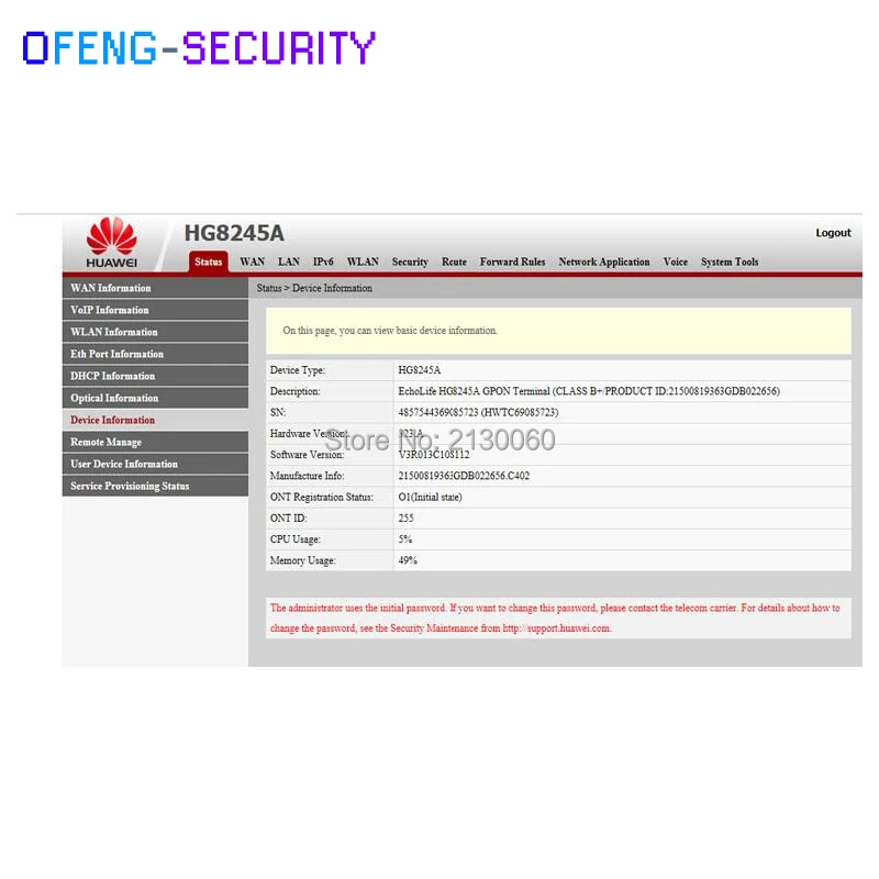 100% оригинальный новый huawei HG8245A EPON ONU 4 * FE + 2 POTS SIP английская версия по лучшей цене |