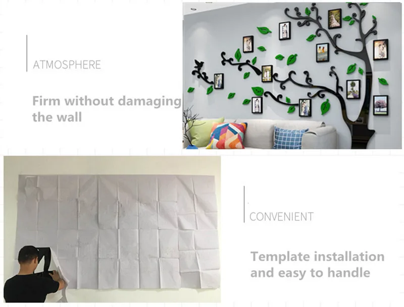 DIY креативная Настенная Наклейка в форме дерева высокого качества 1 шт. акриловая