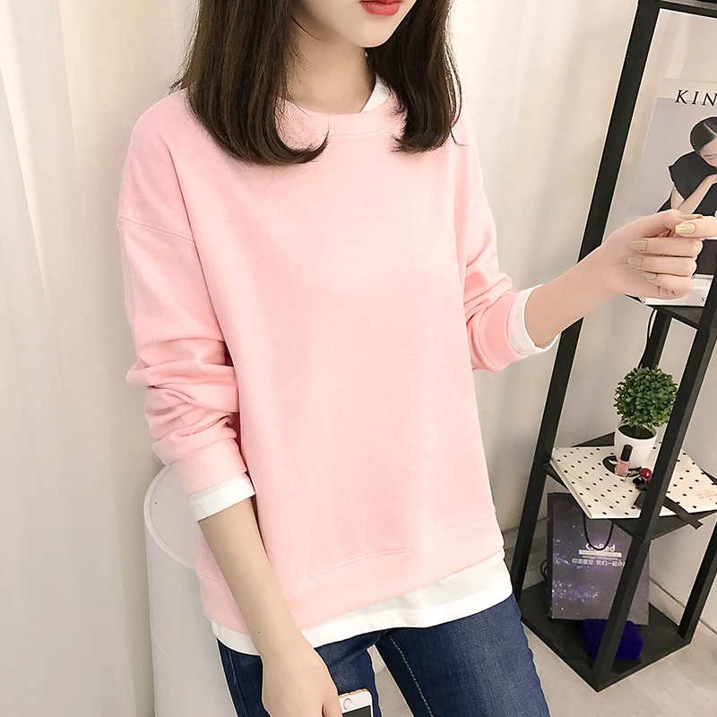 Moleton Feminino Inverno упадет на новые поддельные из двух частей комплекты свободные шить