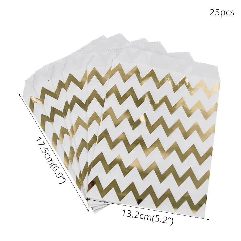 25 шт в горошек золотые бумажные сумки буфет мешок вечерние украшения попкорн Goodie