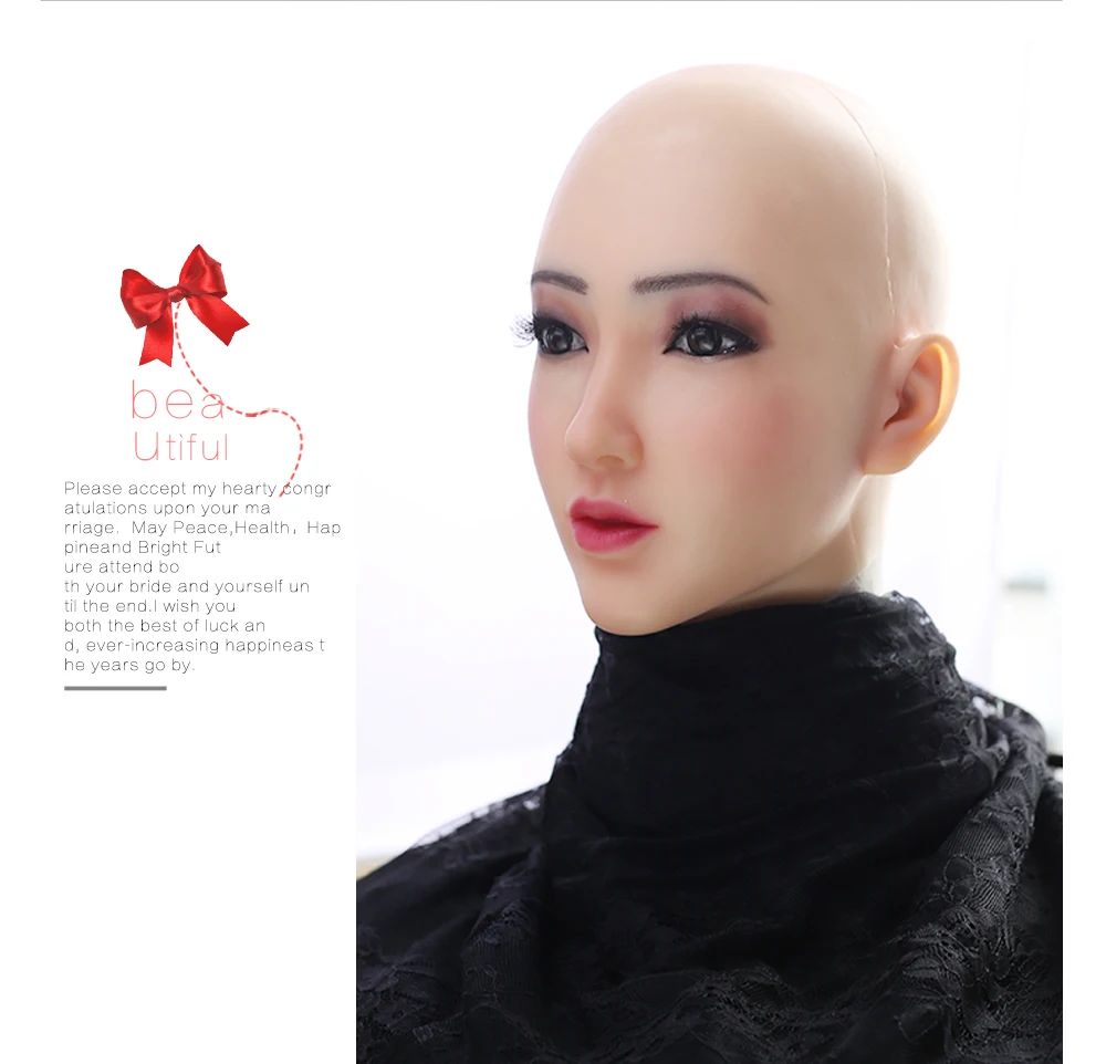 EYUNG Christina angel face realistic silicone female masquerade Halloween cosplay drag queen crossdresser Cover facial scars