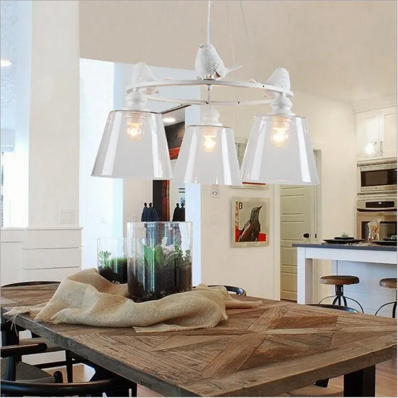 Скандинавская люстра в виде птиц из смолы светодиодные лампы E27 для гостиной