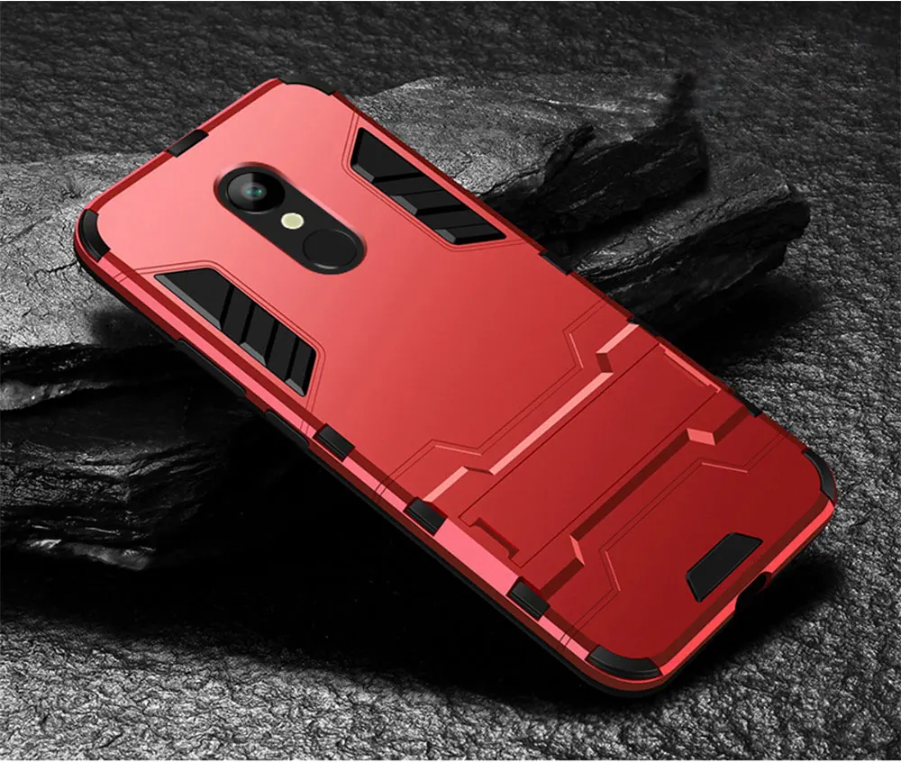Красный Чехол для xiaomi redmi 5 plus чехол Дизайн броня, противоударный, Жесткий Чехол для задней панели чехол для redmi 5 plus чехол-бампер чехол - Цвет: Красный