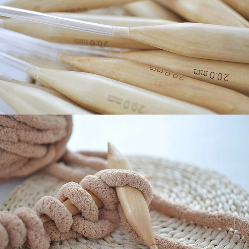 Набор круглых вязаных спиц 3 большого размера двойных острых гладкие ручки