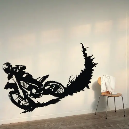 Мотоцикл Racer Байк Автоспорт виниловые наклейки на стены Стикеры для детской