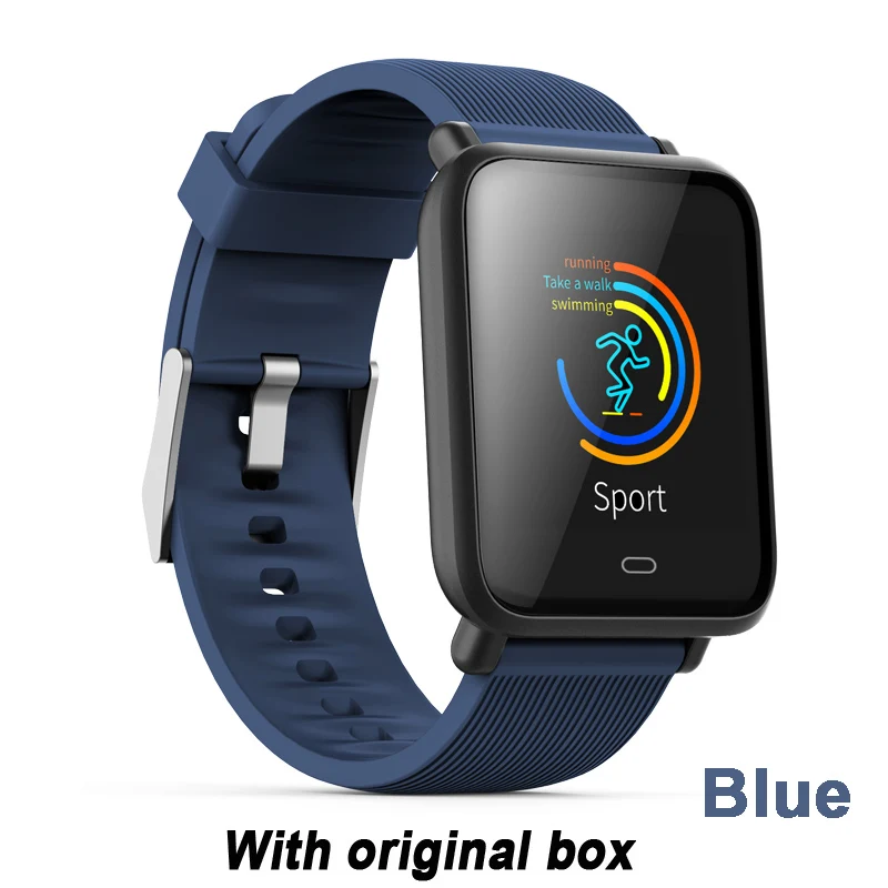 blue Q9 кровяное давление монитор сердечного ритма Смарт часы IP67 Водонепроницаемый Спорт Фитнес Trakcer часы для мужчин и женщин Smartwatch - Цвет: blue