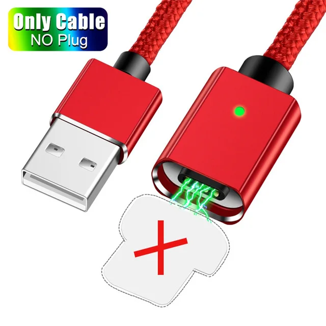 Магнитный кабель Micro usb type C адаптер для быстрой зарядки телефона type-C магнитное зарядное устройство USB C для iphone xiaomi samsung кабель Microusb - Цвет: Only Red Cable