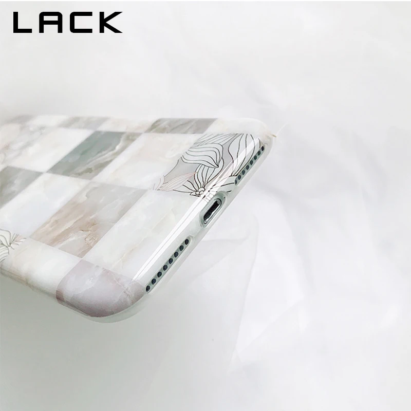LACK Retro Marble Flowers Phone Case For iphone 6S X 6 7 8 Plus Luxury Soft IMD Cover Fashion Geometric Cases |