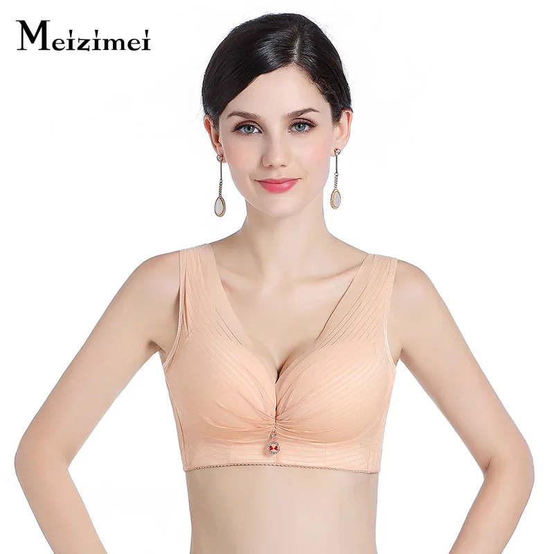 Meizimei, без косточек, бюстгальтеры для женщин, BH, супер пуш-ап, нижнее белье размера плюс, бюстгальтер для девушек, сексуальное нижнее белье с глубоким v-образным вырезом, красивое нижнее белье