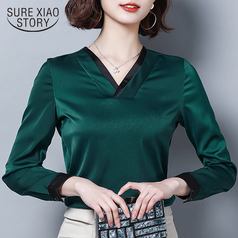 fashion woman blouses 2021 office work wear ladies tops plus size chiffon blouse shirt long sleeve women shirts blusas 2191 50 | Женская