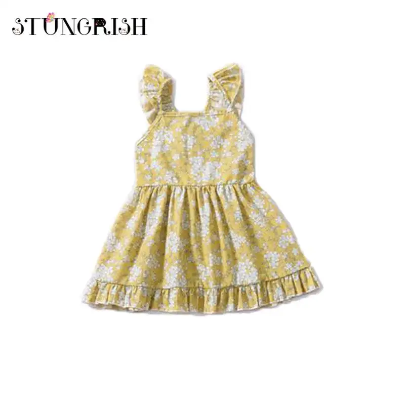 Платье для маленьких девочек платья черного цвета с цветочным рисунком и