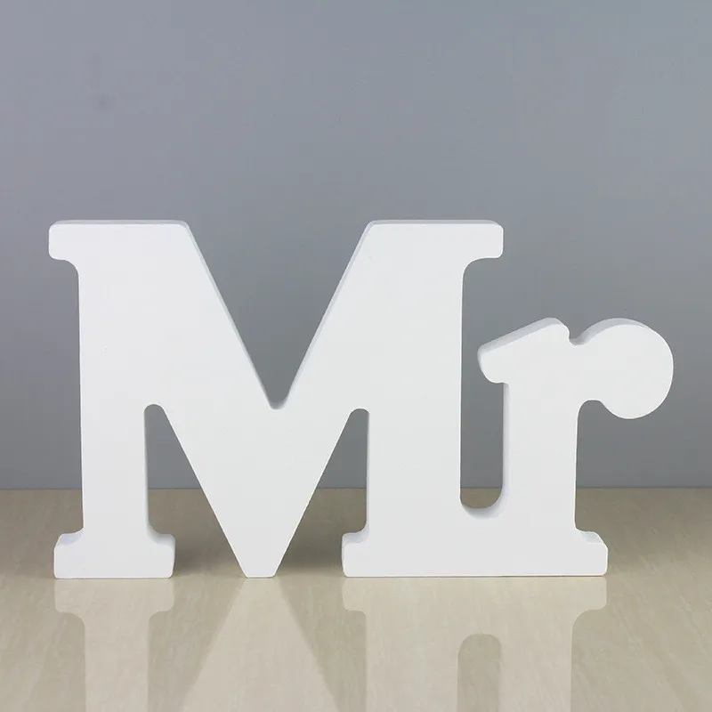 

Wedding Decoration Mr&Mrs Wedding Props Decoration Birthday Party Decoration Valentine's Day White Wooden English Letters