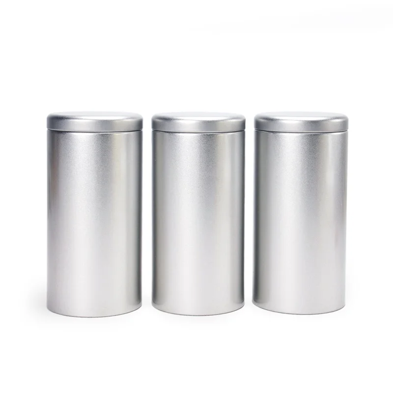 

Dia.85*170mm Silver tea tin box candy metal storage container food storage box