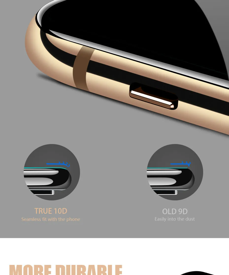 10D Защитное стекло для IPhone 6 6s 7 8 Plus XR X стекло полное покрытие для IPhone Xs Max защита экрана закаленное стекло