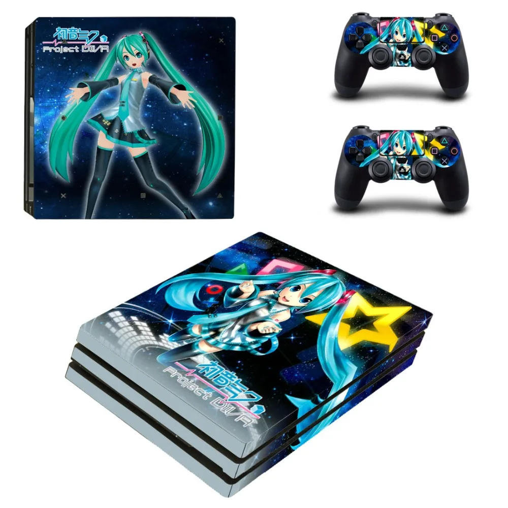 Аниме милая девушка Hatsune Miku PS4 Pro наклейка на кожу для PlayStation 4 консоль и 2