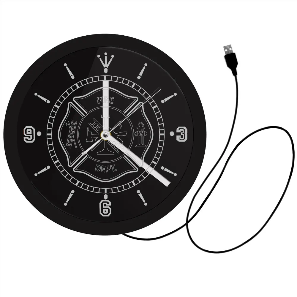 Пожарно спасательный огонь. Светодиодные настенные часы с подсветкой