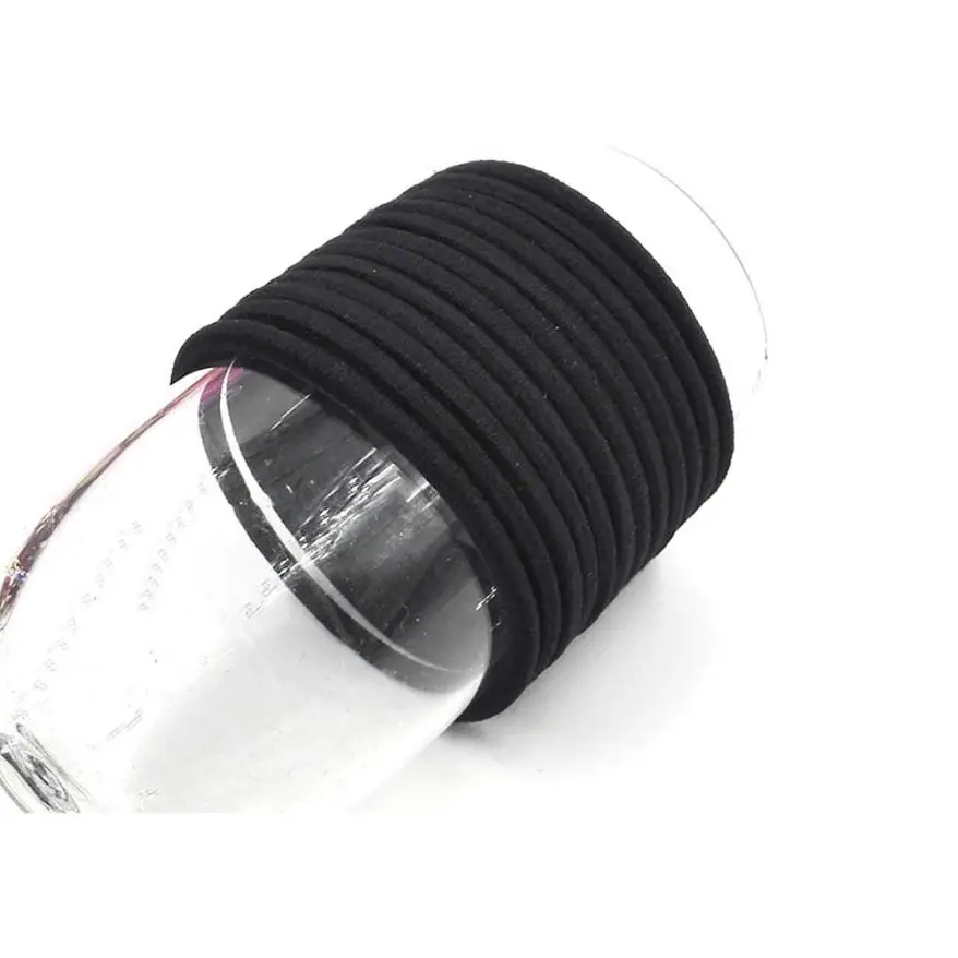 Тонкие резинки для волос ярких цветов 100 шт./лот 40 мм Черные девочек и женщин