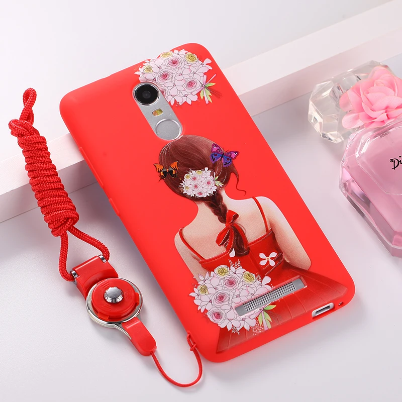 Милый мультфильм чехол для Xiaomi Redmi не 3 матовый мягкий силиконовый красный
