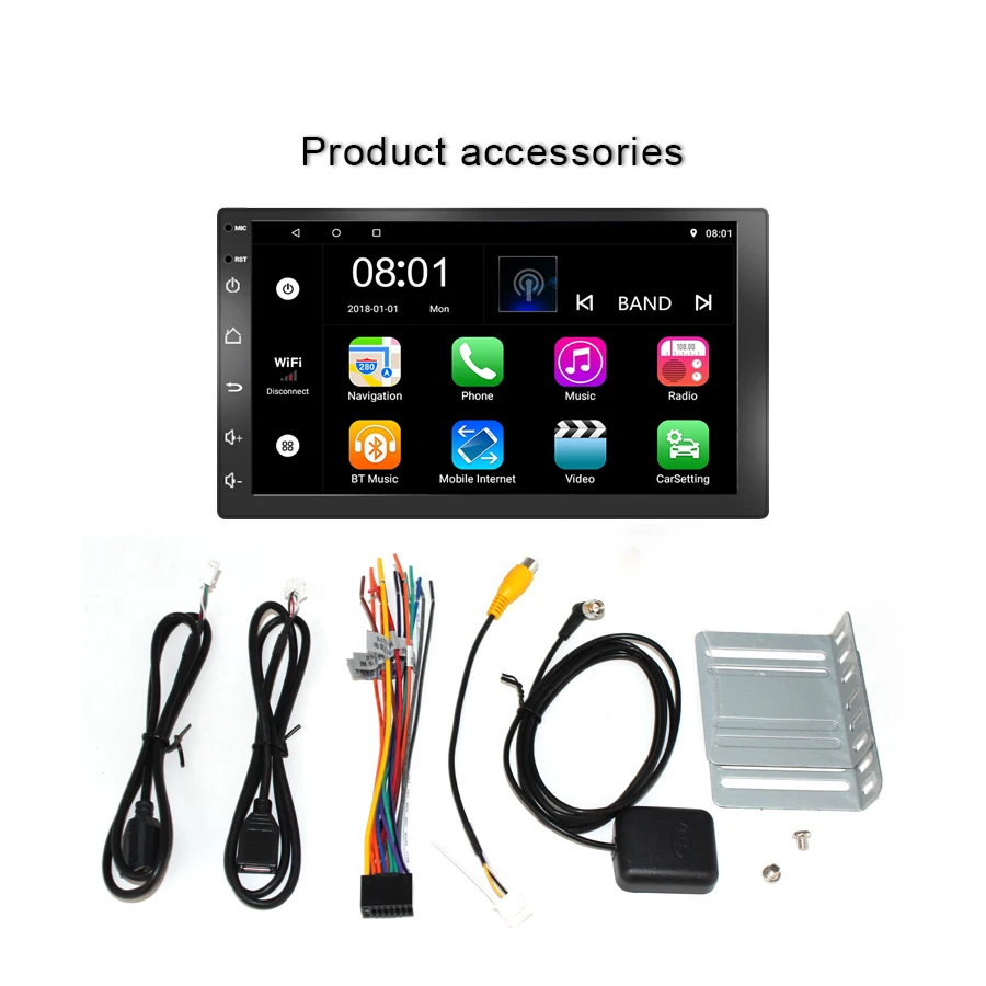 TOPSOURCE Car Radio Player 2 Din 7 Inch Android 7.1 WIth GPS Wifi RDS AV OUT Multimedia For Universal dvd | Автомобили и