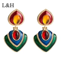 lh exaggeration za multi color drop earring for women wedding jewelry fashion shiny long dangle statement earrings brincos 2019