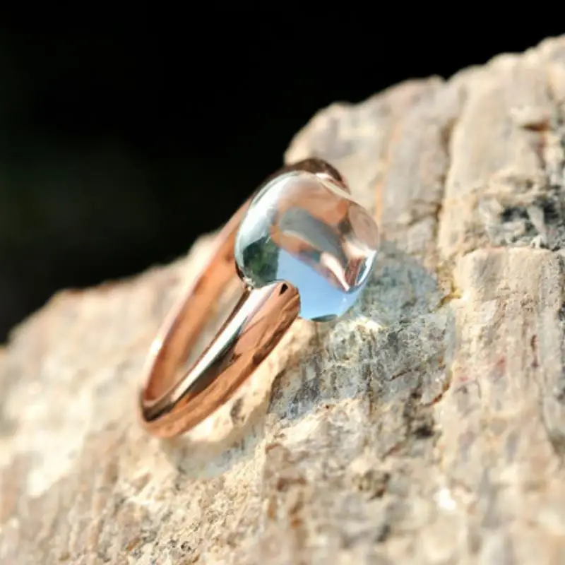 Natural Blue Topaz Ring 925 Sterling Silver Engagement Rings for Women Fine Jewelry Gift | Украшения и аксессуары