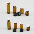 Флаконы мини из янтарного стекла для эфирного масла, 100X1 мл, 2 мл, 3 мл, 5 мл