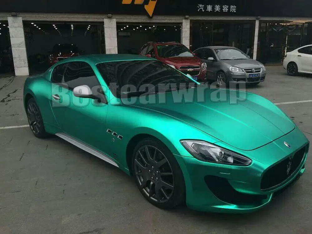 Матовая хромированная виниловая пленка Tiffany Mint автомобильная с воздушно