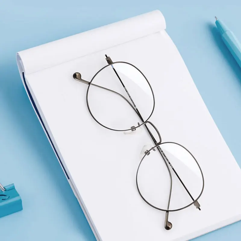 HUHAITANG Round Nearsight Glasses Women Luxury Brand Anti Blue Light Computer Eye Glasses Frames For Men Clear Myopia Eyeglasses
