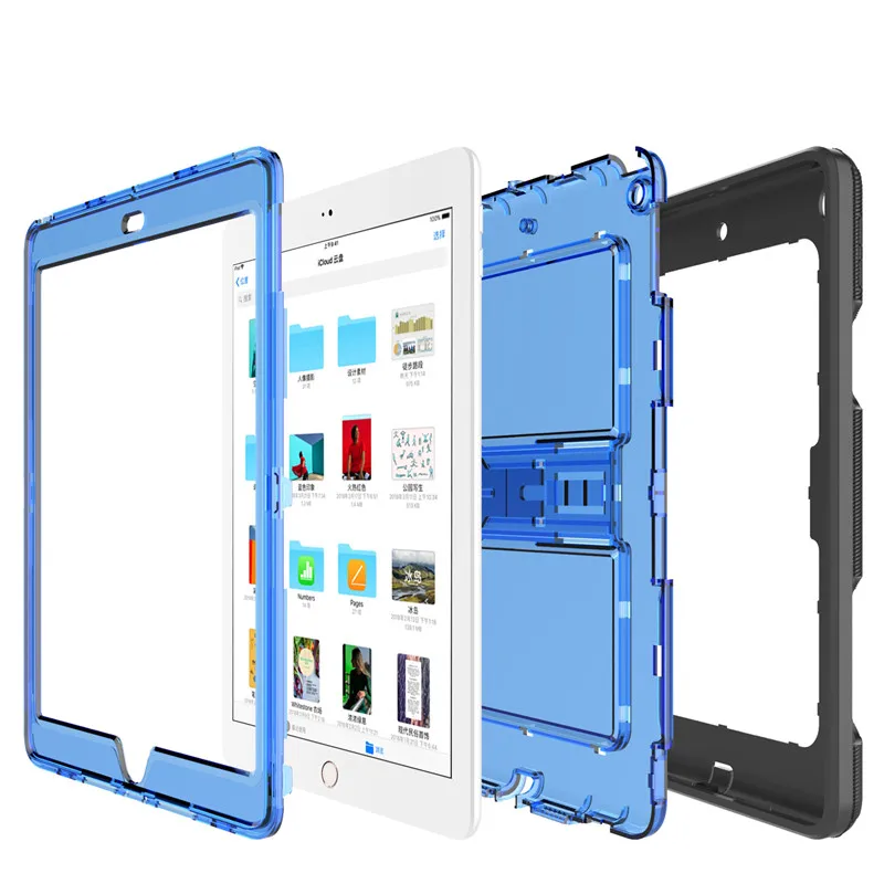Силиконовые TPU + PC держатель чехол для Apple iPad 2017 2018 A1822 A1893 Броня противоударный