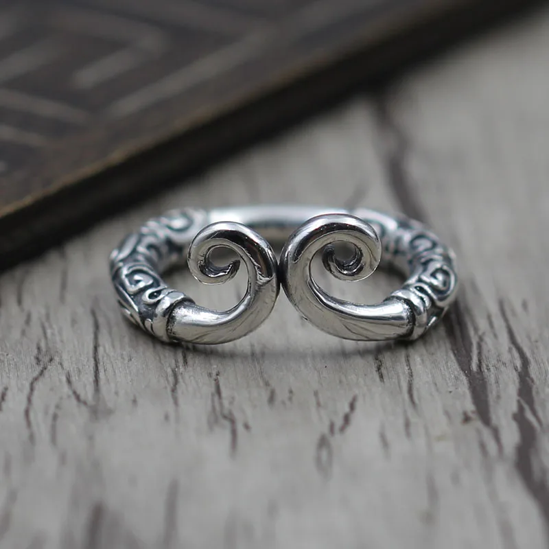 925 старый обувь для мужчин и женщин серебряное кольцо личности в стиле ретро