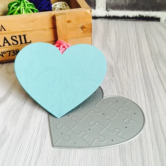 2019 Jigsaw Puzzle Heart Metal Cutting Dies Stencils for DIY Scrapbooking Photo Album Decorative Embossing Paper Card | Дом и сад