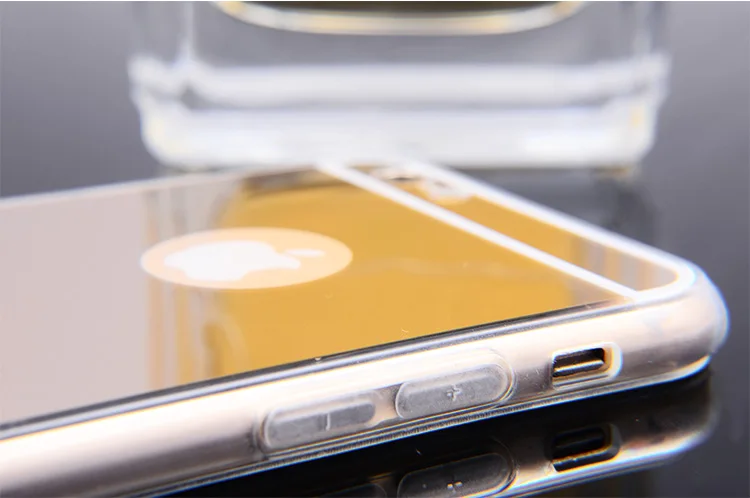 Роскошный модный зеркальный Мягкий ТПУ чехол для iPhone 4 4S 5 5S SE 6 6S 6Plus 6SPlus 7 7Plus 8 plus X