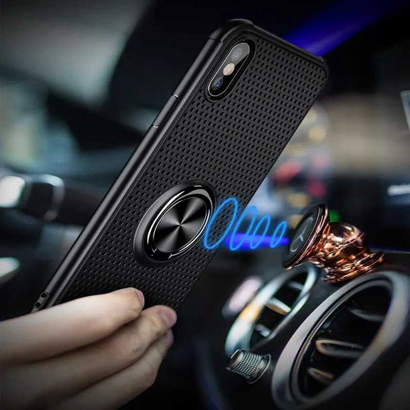 Msvii Breath Magnetic Holder For iPhone XS MAX Case Soft TPU Finger Ring Cover X 7 8 6 Plus Coque XR |