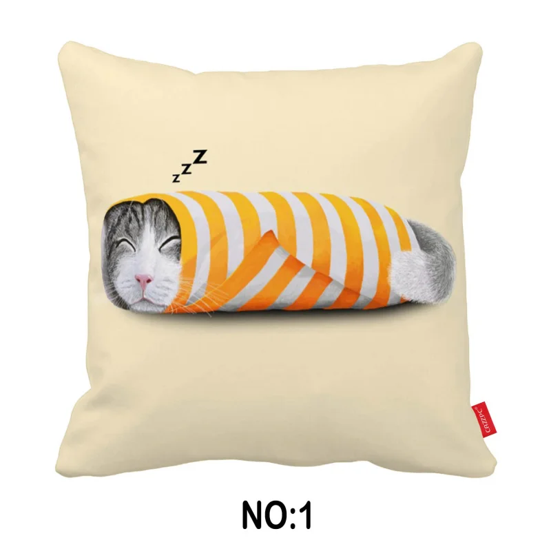 Милые ленивый спальный мешок Обувь Cat печати декоративные Пледы Подушки Детские