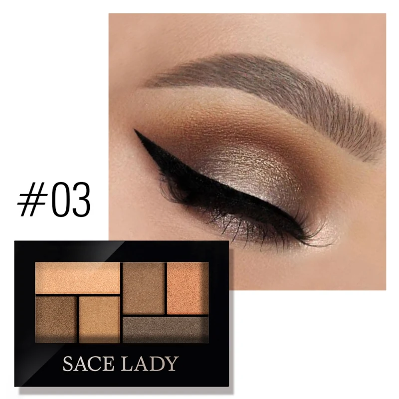 3 6-color Long Lasting Eyeshadow Palette Waterproof Colorfast Eye Shadow Powder Recommend - Цвет: 3