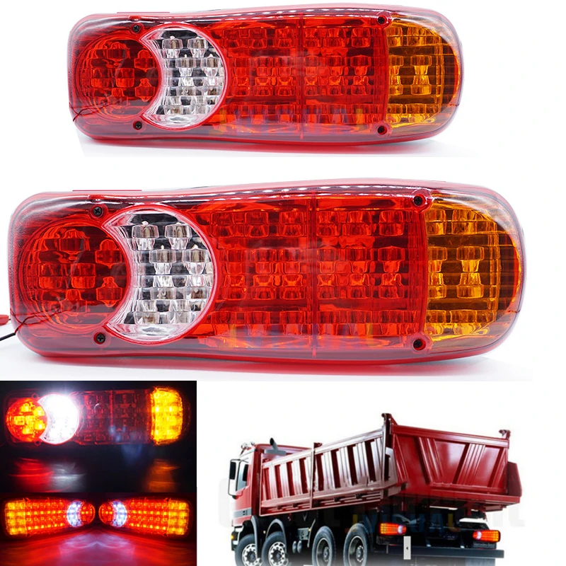 

2PCs 12V 46 LED Trailer Truck Bus Caravan Van Lorry Travel Camper Stop Rear Tail Indicator Light Reverse Lamp Taillight New