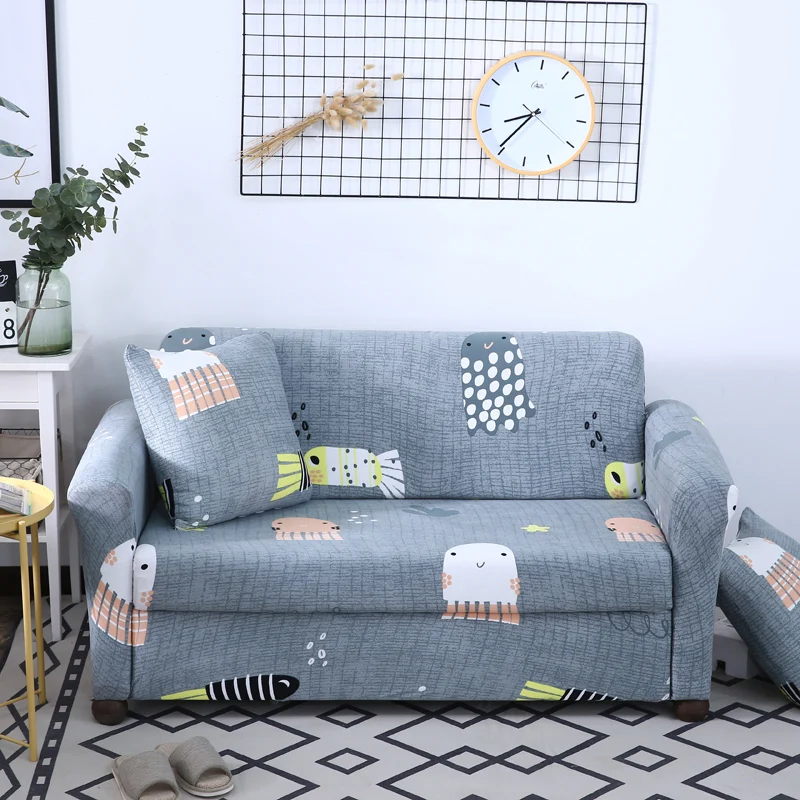 iDouillet Cartoon Printed Stretch Spandex Sofa Cover Couch Slipcovers for Chair Loveseat 3 or 4-seat Throw Pillow Case Home | Дом и сад