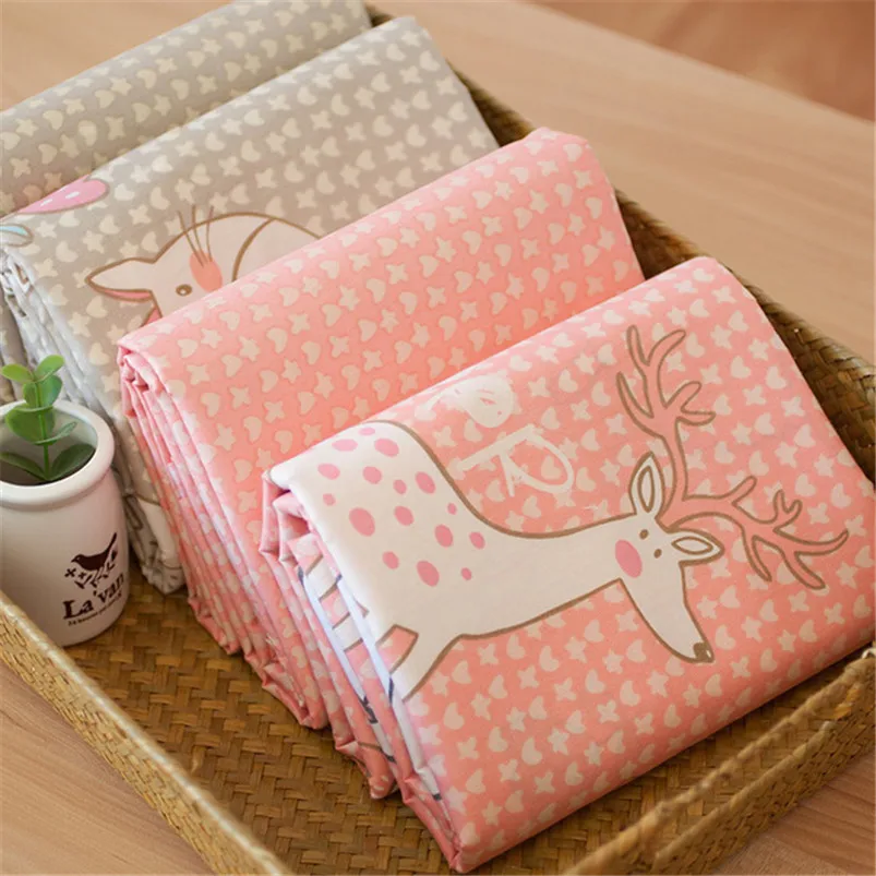 2 шт./компл. хлопковая ткань в стиле пэчворк с мультяшным оленем котами 40x50 см