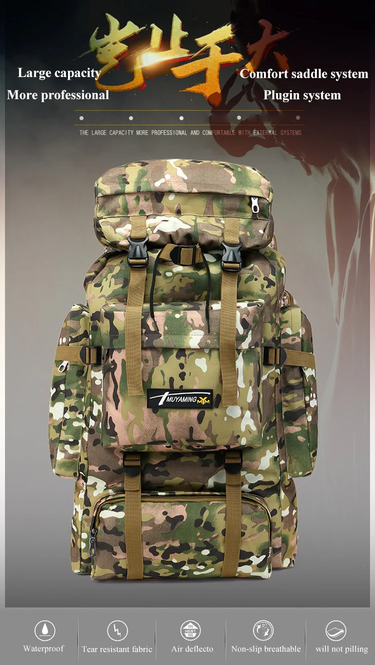 70L Tactical Bag Men Military Backpack Mountaineering Unisex Sport Outdoor Travel Bags Molle Backpacks Hunting Camping Rucksack