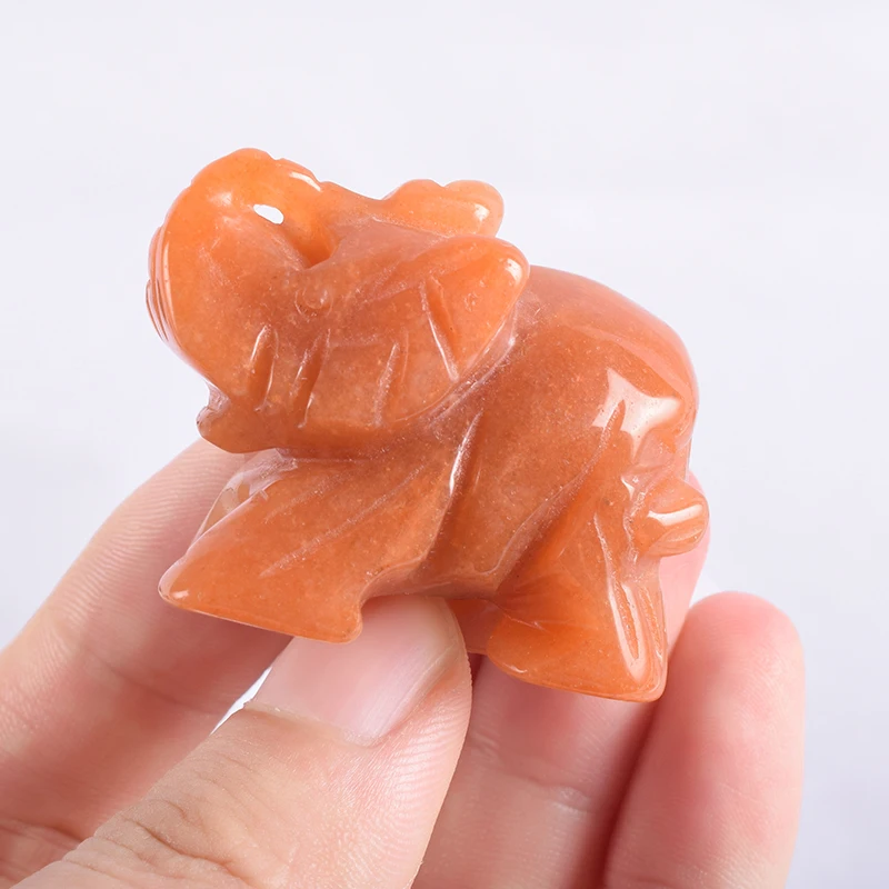 Ручная резная статуя из натурального камня мини-статуя с животными красная