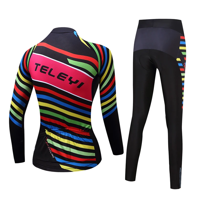 Женский костюм TELEYI с длинным рукавом одежда для велоспорта| |