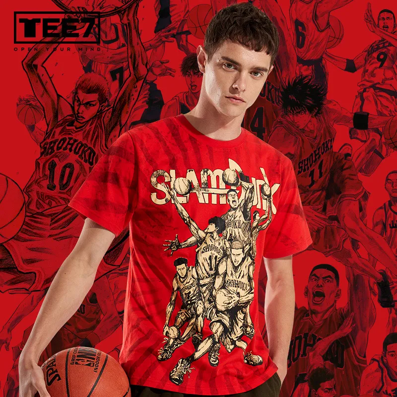 TEE7 Мужская Повседневная футболка с коротким рукавом Slamdunk японская Молодежная