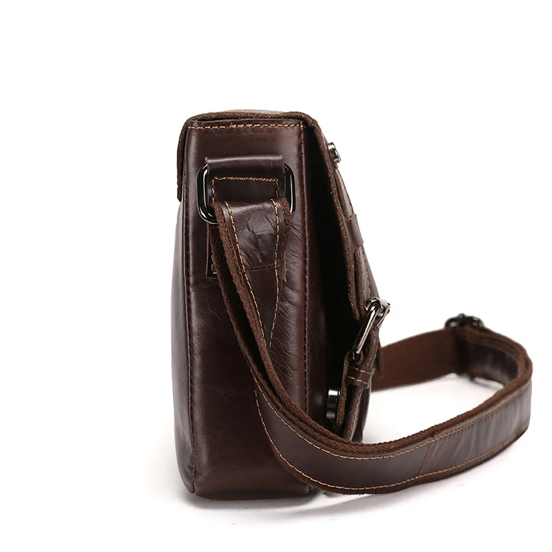 Сумка мужская из натуральной воловьей кожи винтажный мессенджер на одно плечо